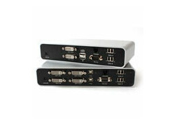 Opticis Dual-head DVI KVM extender over fiber switchable