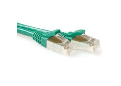 ACT Groene 0,5 meter LSZH SFTP CAT6A patchkabel snagless met RJ45 connectoren