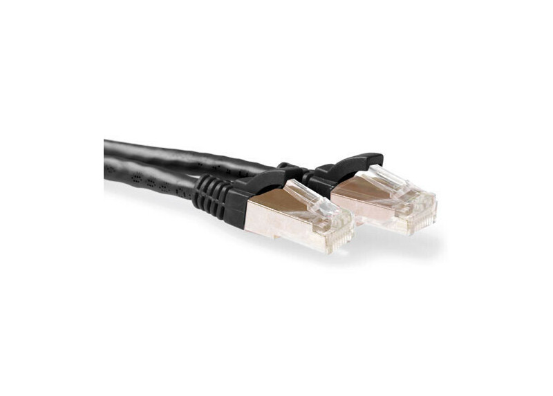 ACT Zwarte 0,5 meter LSZH SFTP CAT6A patchkabel snagless met RJ45 connectoren