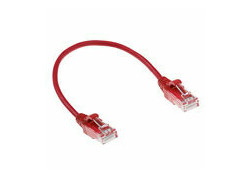 ACT Rode 0.5 meter LSZH U/UTP CAT6 datacenter slimline patchkabel snagless met RJ45 connectoren