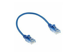 ACT Blauwe 0.5 meter LSZH U/UTP CAT6 datacenter slimline patchkabel snagless met RJ45 connectoren