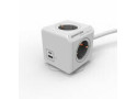 Allocacoc Stekkerdoos met USB-A en USB-C poorten, 4 sockets, 1.5m, wit/grijs