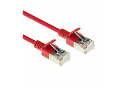 ACT Rode 0,5 meter LSZH U/FTP CAT6A datacenter slimline patchkabel snagless met RJ45 connectoren