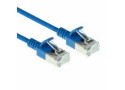 ACT Blauwe 0,5 meter LSZH U/FTP CAT6A datacenter slimline patchkabel snagless met RJ45 connectoren