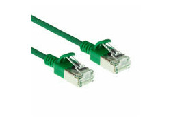 ACT Groene 1 meter LSZH U/FTP CAT6A datacenter slimline patchkabel snagless met RJ45 connectoren