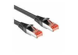 ACT Zwarte 1 meter PVC U/FTP CAT6A high flexibility tangle-free patchkabel snagless met RJ45 connectoren