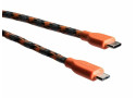 Boompods Retro type C USB kabel met micro USB aanlsuiting (1 meter) - Oranje