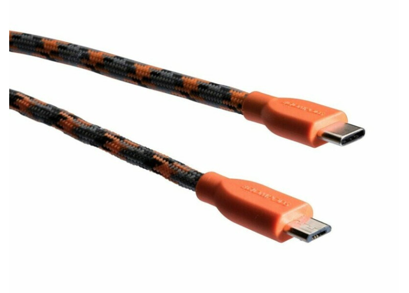 Boompods Retro type C USB kabel met micro USB aanlsuiting (1 meter) - Oranje