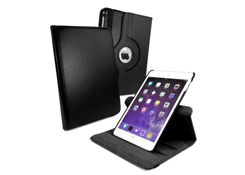 Tuff-Luv - 360 graden draaiende case - Voor iPad Mini 4 - Met slaapfunctie - Zwart