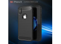 Tuff-luv - Carbon Fiber stijl TPU, beschermende en Schockbestendige achterkant voor de Apple iPhone X case - blauw