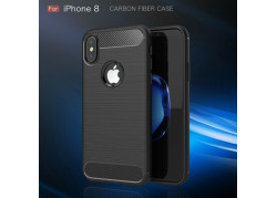 Tuff-luv - Carbon Fiber stijl TPU, beschermende en Schockbestendige achterkant voor de Apple iPhone X case - blauw