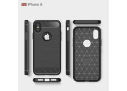 Tuff-luv - Carbon Fiber stijl TPU, beschermende en Schockbestendige achterkant voor de Apple iPhone X case - blauw