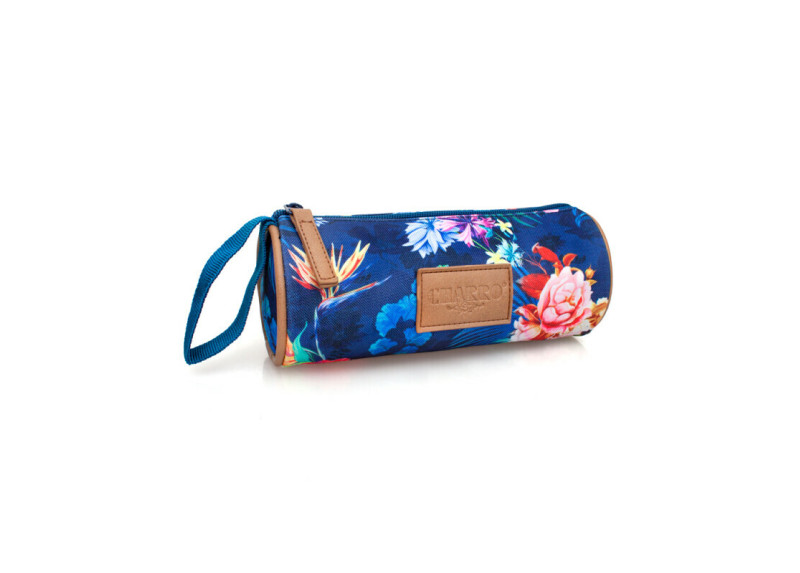 El Charro - Etui Rond - Bloemen - Blauw - 21 cm