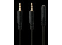 Output 3,5 tot 4 pin male voor mic & audio - PC Headset