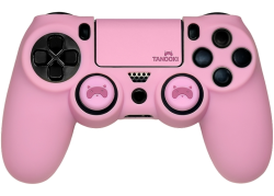 Tanooki - PS4 Combo Pack - Hard Case voor Controller - Thumb Grips en Lightbar Sticker - Roze