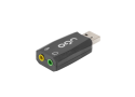 UGO UKD-1085 5.1 geluidskaart met 3.5mm jack naar USB - Zwart