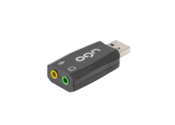 UGO UKD-1085 5.1 geluidskaart met 3.5mm jack naar USB - Zwart