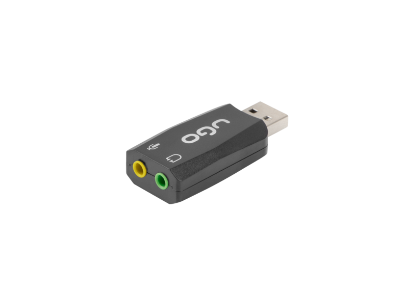 UGO UKD-1085 5.1 geluidskaart met 3.5mm jack naar USB - Zwart