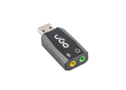 UGO UKD-1085 5.1 geluidskaart met 3.5mm jack naar USB - Zwart