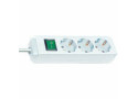 Brennenstuhl Eco-Line, stekkerdoos, 3 sockets, 3m, wit, met schakelaar