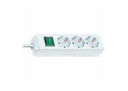 Brennenstuhl Eco-Line, stekkerdoos, 3 sockets, 3m, wit, met schakelaar