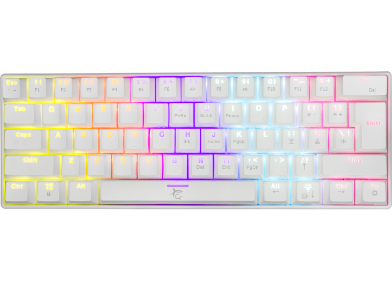 White Shark SHINOBI GK-2022 TKL Gaming toetsenbord met LED verlichting en Outemu Rode mechanische switches US Layout Wit