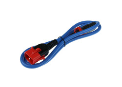 ACT Netsnoer C13 IEC Lock+ - C14 IEC Lock Dual Locking blauw 0,5 m, PC3618