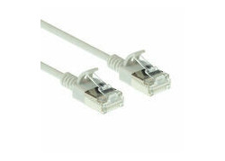 ACT Grijze 10 meter LSZH U/FTP CAT6A datacenter slimline patchkabel snagless met RJ45 connectoren