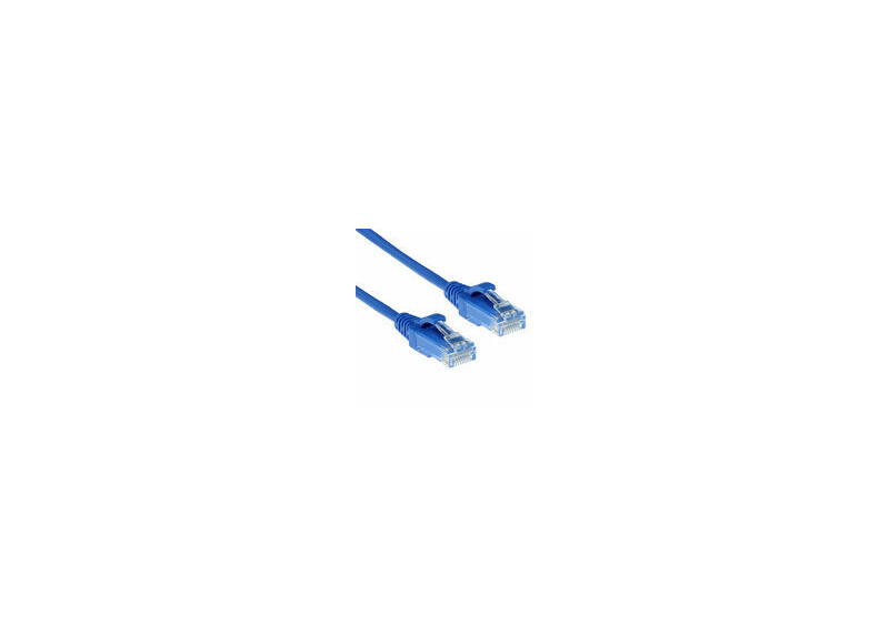 ACT Blauwe 7 meter LSZH U/UTP CAT6 datacenter slimline patchkabel snagless met RJ45 connectoren