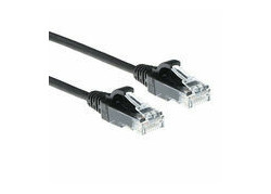 ACT Zwarte 10 meter LSZH U/UTP CAT6 datacenter slimline patchkabel snagless met RJ45 connectoren