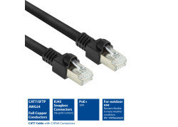 ACT Zwart 0,5 meter S/FTP CAT7 PUR flex patchkabel snagless met RJ45 connectoren (CAT6A compliant)