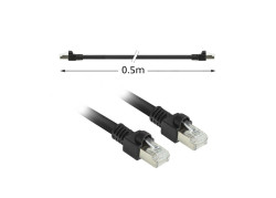 ACT Zwart 0,5 meter S/FTP CAT7 PUR flex patchkabel snagless met RJ45 connectoren (CAT6A compliant)