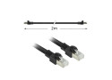 ACT Zwart 2 meter S/FTP CAT7 PUR flex patchkabel snagless met RJ45 connectoren (CAT6A compliant)