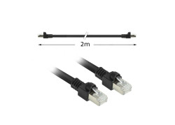 ACT Zwart 2 meter S/FTP CAT7 PUR flex patchkabel snagless met RJ45 connectoren (CAT6A compliant)