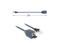 ACT Blauw 2 meter LSZH SFTP CAT6A MPTL verlengkabel snagless met RJ45 connectoren