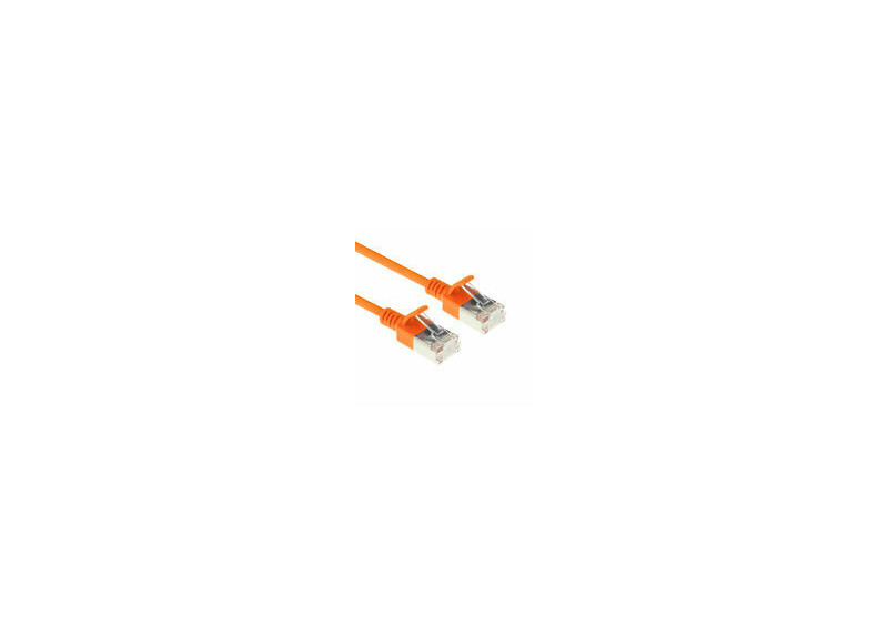 ACT Oranje 0,5 meter LSZH U/FTP CAT6A datacenter slimline patchkabel snagless met RJ45 connectoren