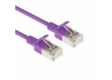 ACT Paarse 0,5 meter LSZH U/FTP CAT6A datacenter slimline patchkabel snagless met RJ45 connectoren