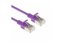 ACT Paarse 0,5 meter LSZH U/FTP CAT6A datacenter slimline patchkabel snagless met RJ45 connectoren