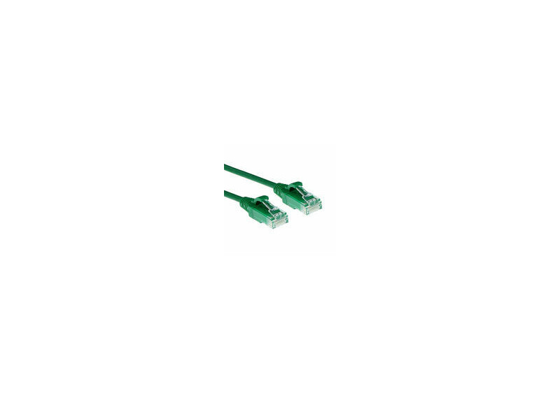 ACT Groene 0,15 meter LSZH U/UTP CAT6 datacenter slimline patchkabel snagless met RJ45 connectoren