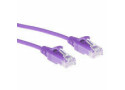 ACT Paarse 0,5 meter LSZH U/UTP CAT6 datacenter slimline patchkabel snagless met RJ45 connectoren