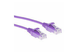 ACT Paarse 0,5 meter LSZH U/UTP CAT6 datacenter slimline patchkabel snagless met RJ45 connectoren