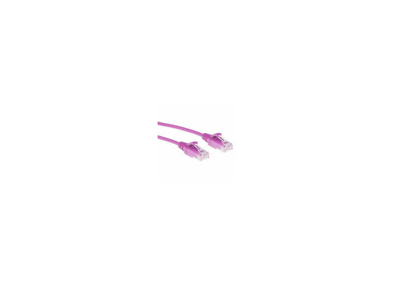 ACT Roze 0,5 meter LSZH U/UTP CAT6 datacenter slimline patchkabel snagless met RJ45 connectoren