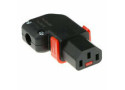 ACT C13 IEC Lock+ herbedraadbaar links of rechts haakse connector zwart, PA130100RBK