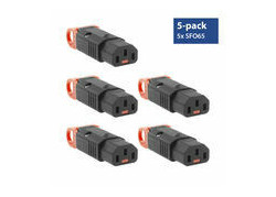 ACT C13 IEC Lock+ herbedraadbaar connector zwart, PA130100BK, 5-Pack