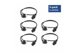 ACT Netsnoer CEE 7/7 male (haaks) - C13 IEC Lock zwart 2 m, EL182S, 5-Pack