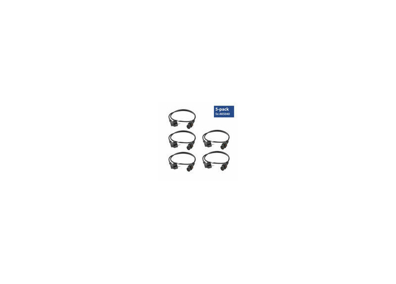 ACT Netsnoer CEE 7/7 male (haaks) - C13 IEC Lock zwart 2 m, EL182S, 5-Pack