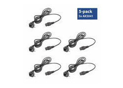 ACT Netsnoer CEE 7/7 male (haaks) - C13 IEC Lock zwart 3 m, EL234S, 5-Pack