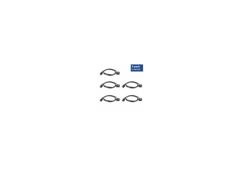 ACT Netsnoer UK male - C13 IEC Lock zwart 2 m, PC980, 5-Pack