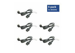 ACT Netsnoer CEE 7/7 male (haaks) - C19 IEC Lock zwart 2 m, EL262S, 5-Pack