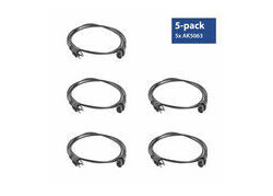 ACT Netsnoer USA male - C13 IEC Lock zwart 2 m, PC1063, 5-Pack